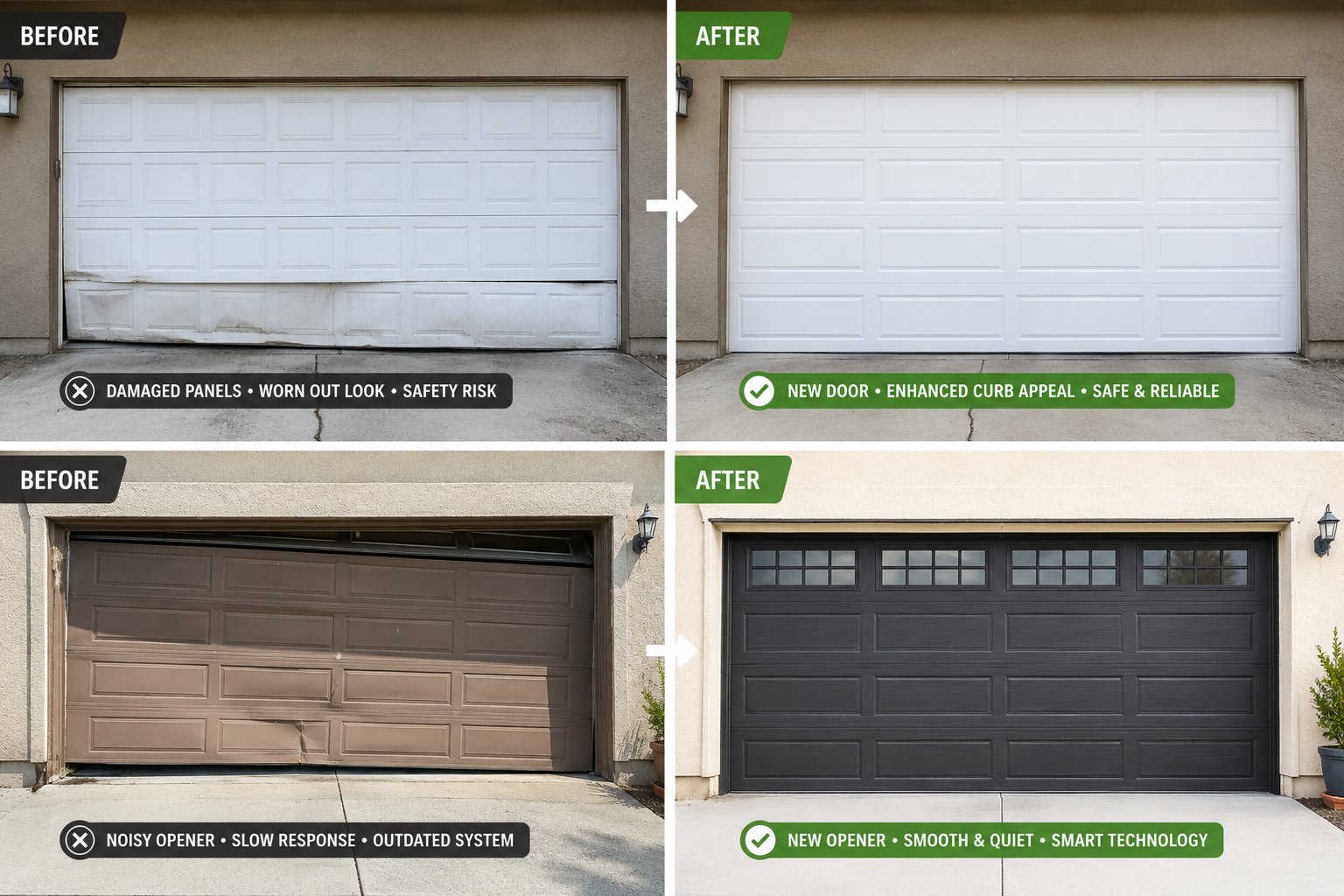 Garage Door Before and After - Real Results by Green Garage Door